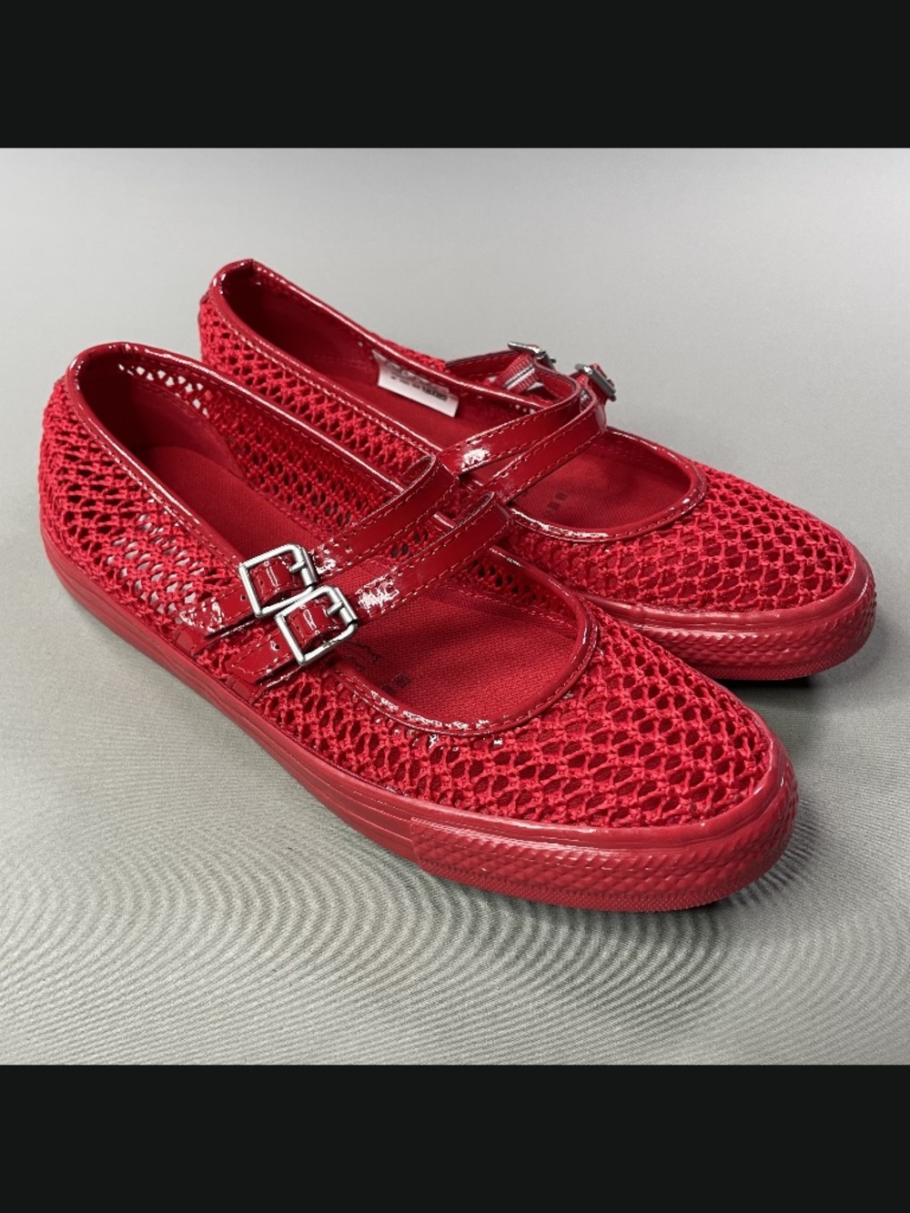 NEW Converse Shoes Womens 8 red woven dainty Mary Jane coquette street wear